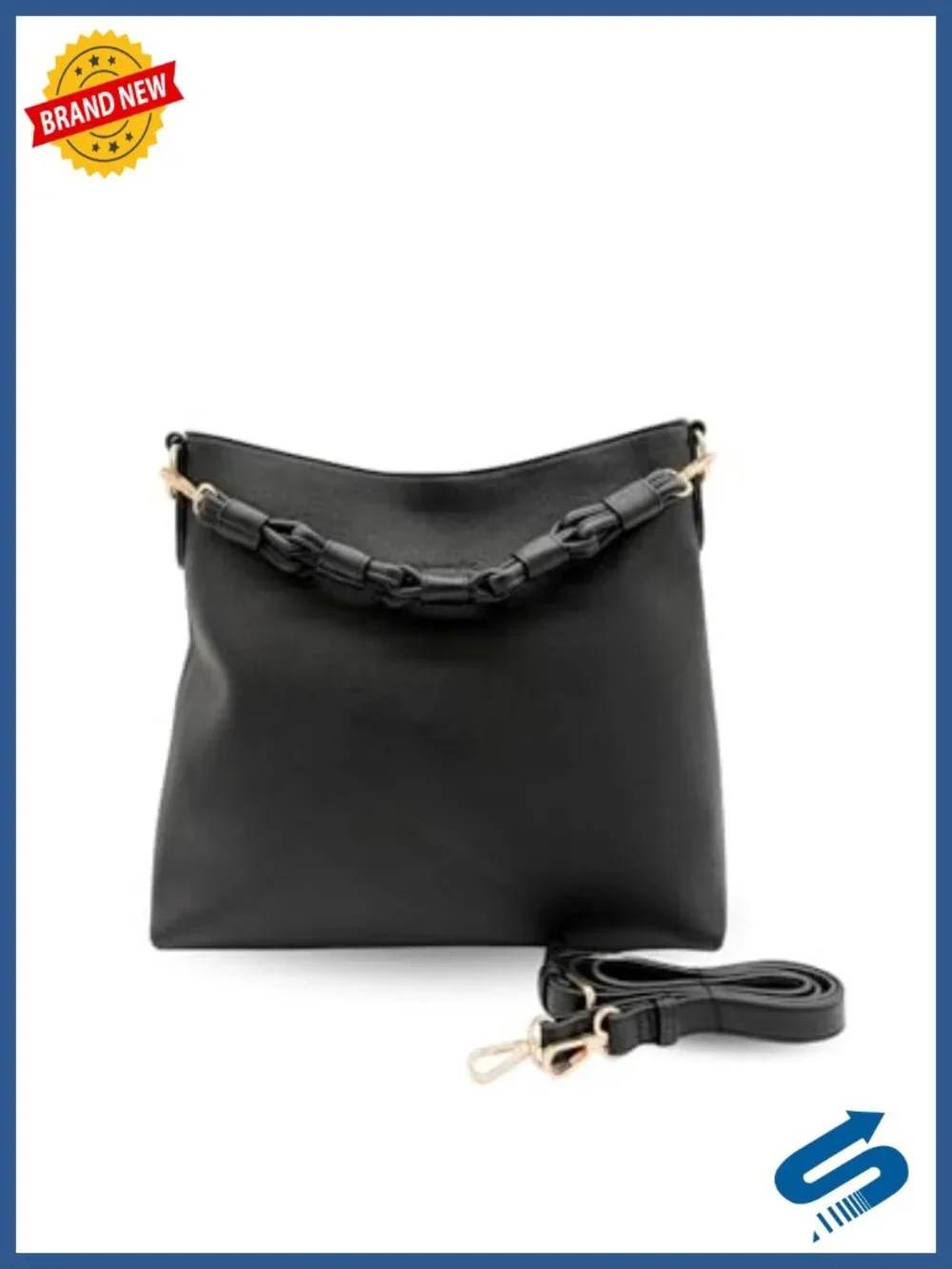 Vegan Leather Convertible Slouchy Tote Crossbody Shoulder Bag for Women